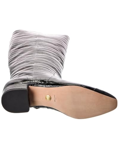 Tall Croc-Embossed Boot by Veronica Beard4