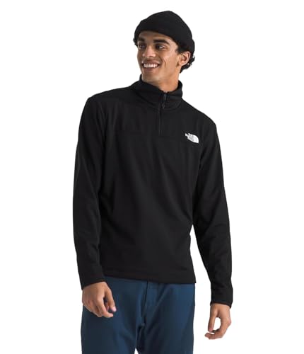 The North Face Men's Cedar Trail Grid Fleece Quarter Zip Jacket - Soft Fleece Jacket, Reinforced Binding on Collar & Cuffs, TNF Black, Large