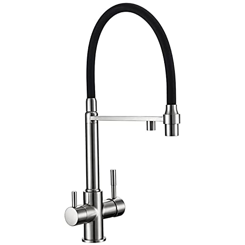 Filtre à eau robinet cuisine osmose inverse tri-flow en acier inoxydable massif