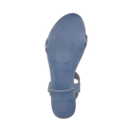Image of Mochi Women Denim Beaded Slingback Casual Sandals
