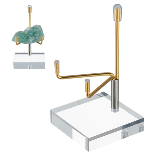 Materiale di qualità:la base di questo espositore è realizzata in acrilico trasparente di alta qualità, aspetto cristallino, solido e facile da posizionare. Il supporto è costituito da bracci metallici, robusto e non facile da danneggiare o deformare, e può essere usato a lungo.