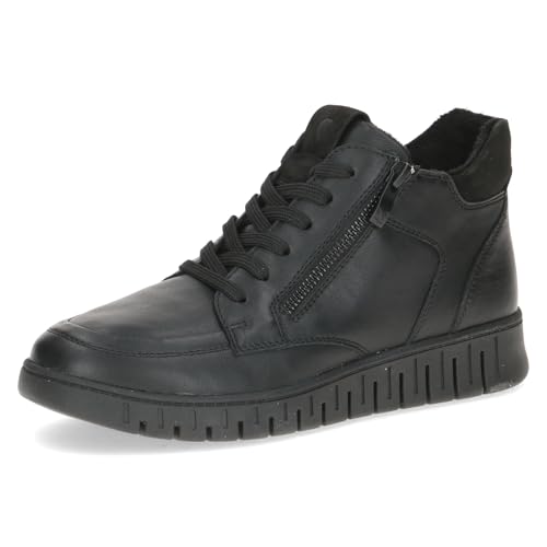 CAPRICE Comfort Baskets femme montantes en cuir largeur H, Noir (Black Comb), 38 EU
