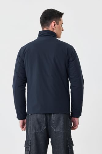 Image of SNITCH Men Casual Jacket | Regular Fit Textured Pattern With Lapel Collar & Full Sleeve | Polyester Blend Zip Closure For Everyday Street Style & Layering