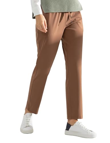 Image of AJISAI 7 /8 Joggers Travel Pants with Pockets Lounge Casual Stretch Workout Pants for Women