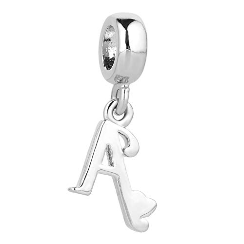 Initial A-Z Letter Charm Golden Heart Alphabet Dangle Beads for Bracelets & Necklaces (A)3