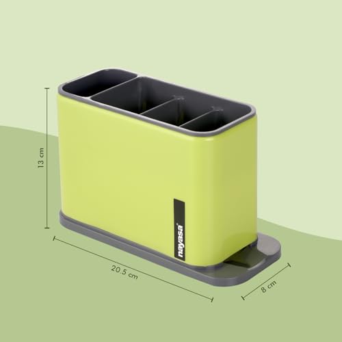 Image of Nayasa Tobler Multi-Purpose Compact Desk Storage Organizer | Stationary Box for Case Pen Pencil Holder | Cosmetics & Make Up Organizer | Neon Green