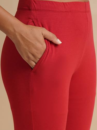 Image of ONE SKY Women Full Length Leggings | Cotton Modal Spandex Blend | High Waist Stretchable & Bio-Washed Fabric | Colour-Lock Technology | Comfortable Leggings for Women
