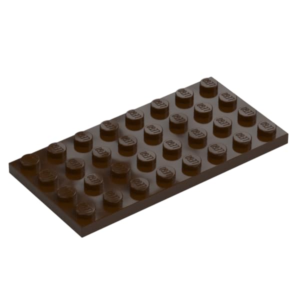 LEGO Plate Building Base 4 x 8, Part 3035 (Dark Brown, 2, Bricks) — image 1