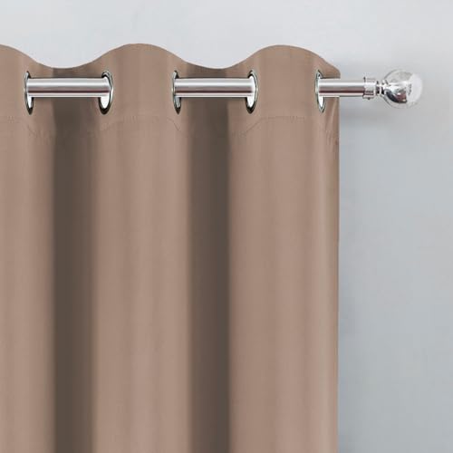 Image of LEMOMO Cappuccino Blackout Curtains 42 x 54 Inch Length Set of 2 Panels Grommet Bedroom Curtains for Living Room