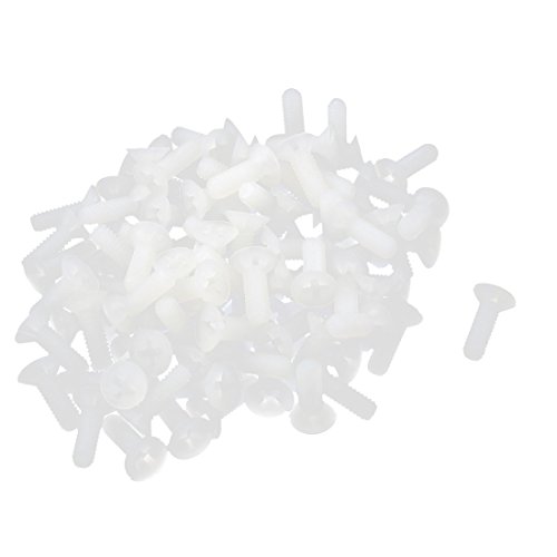 Aexit 100pcs Nylon Control Cables Countersunk Flat Head Phillips Drive Screw M4 Control Cable Accessories x 12mm