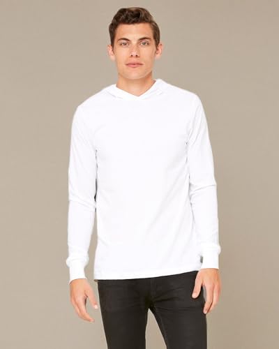 Bella Canvas Unisex Jersey Long-Sleeve Hoodie, Medium, White2