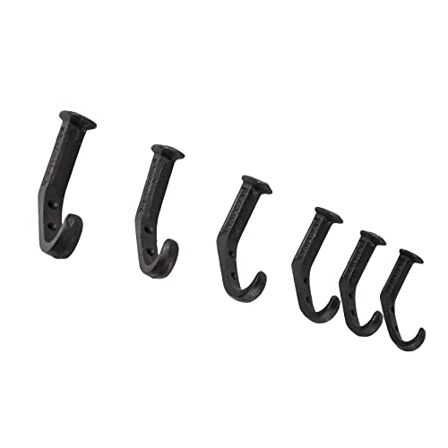 Danya B Black Cast Iron Railway Spike Wall Hooks (Set of 6)