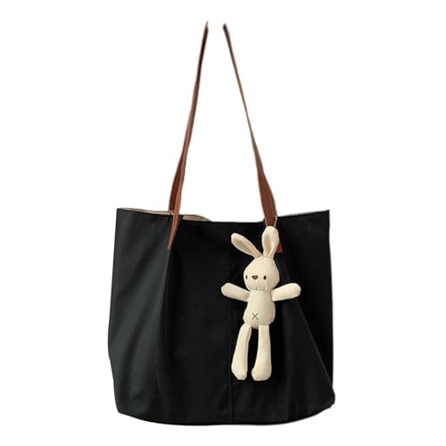 Sac à bandoulière spacieux femme noir compartimenté en nylon résistant
