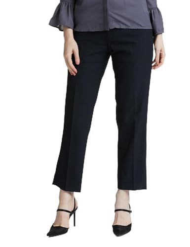 Image of Amazon Brand - Symbol Women's Tapered Fit Formal Trouser (Mid Rise | Ankle Length |Formal Pants | Office Wear) (Available in Plus Sizes)