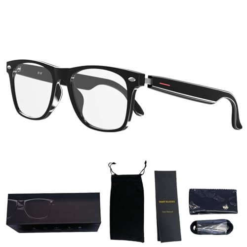 Lscsdf Super Black Technology Smart Wireless Headphone Sunglasses 5.0 Bluetooth Sunglasses with Open Ear Speaker Camera