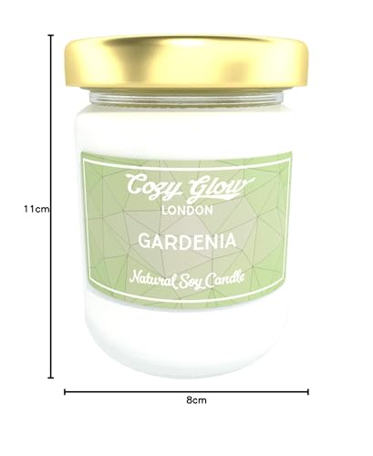 Bougie de soja parfum Gardénia grande taille pot verre Cosy Glow