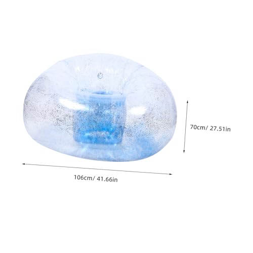 Sofá inflable transparente Amosfun con reposapiés portátil de PVC 3