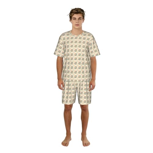 Pyjama court chimie homme idéal pour cocooning | Tenue de détente respirante pour l'été
