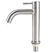 Rubinetto, G1/2 in Acciaio Inox Spazzolato Singolo Rubinetto Freddo Lavabo Acqua Rubinetto Tipo Chiave Rubinetto Accessorio Bagno per Cucina di Casa Bagno(Rubinetto singolo a cilindro freddo)