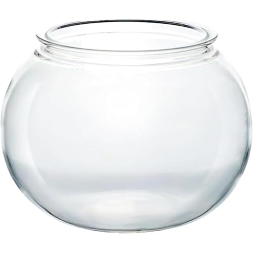 Oanawy 戦闘魚 リビング用小型卓上ボール型ガラス風耐衝撃エポキシ樹脂金魚 透明アクリル製 観葉植物用室内容器 カウンター用水槽ボウル 大容量スタイリッシュ (35*26cm)