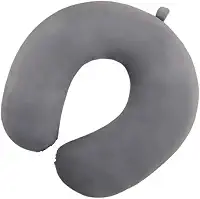 Travesseiro Almofada Para Viagem Pescoço Peluciada Premium com Enchimento de Fibra de Silicone Super Macia e Confortável (Cinza)