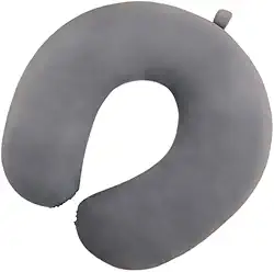 Travesseiro Almofada Para Viagem Pescoço Peluciada Premium com Enchimento de Fibra de Silicone Super Macia e Confortável (Cinza)