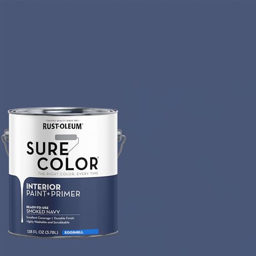 Rust-Oleum 380226 Smoked Navy Sure Color Interior Paint + Primer, Eggshell, 1 Gal