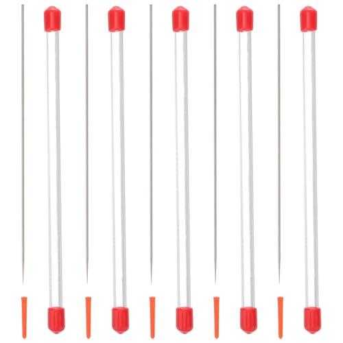 OATIPHO 5 Pcs Airbrush Replacement Needles - 0.3mm Stainless Steel Paint Sprayer Tips - Precision Gun Accessory for Fine Art Makeup Crafts Standard Nozzle Spare 5.9 in