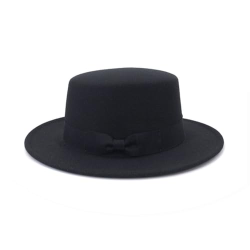 Contenuto della confezione: riceverai 1 cappello fedora in feltro, colore: nero, materiale: feltro, forte e morbido, comodo da indossare, è l'elemento di moda necessario per le ragazze in autunno e in inverno.