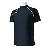 [ミズノ] 水泳 ラッシュガード 半袖 キッズ ブラック/ターコイズ 120