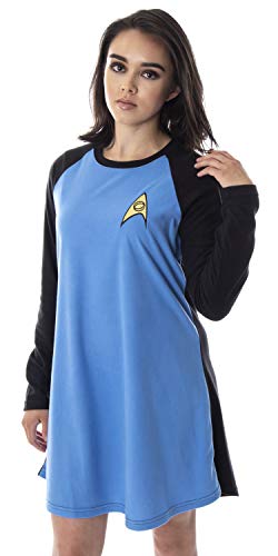 INTIMO Star Trek Original Series Women's Juniors Costume Raglan Sleep Shirt Nightgown Pajama Top (Spock, XL)