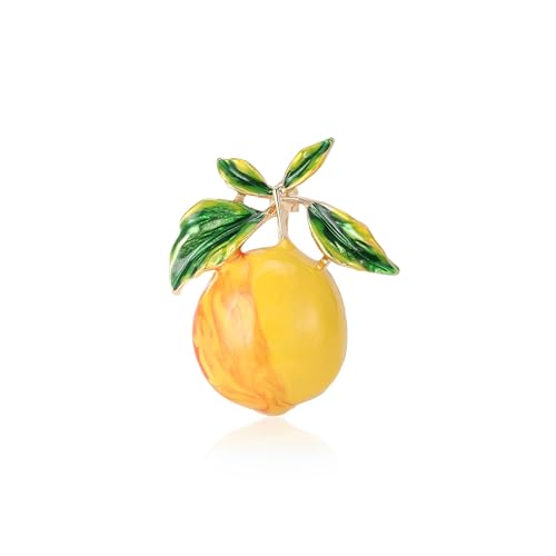 Image of Enamel Fruit Brooch for Women Rhinestones Fruit Lapel Pin Elegant Fruit Brooches Jewelry Gift, Perfect for Dresses Hat Bag