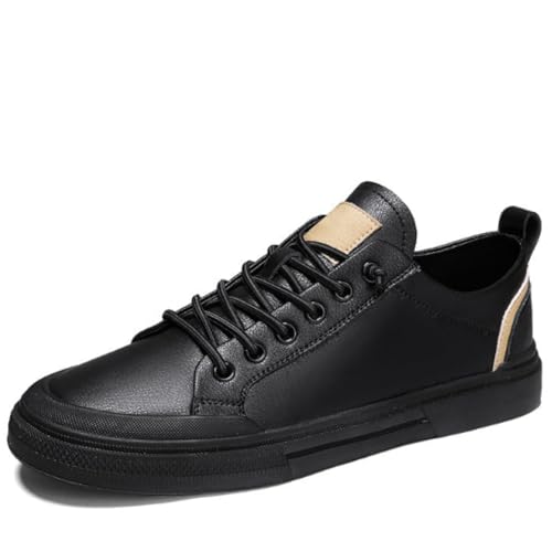 Men's Leather Shoes Summer Breathable Men's Casual Shoes Classic Leather Non Slip Sneakers Men's Lightweight Outdoor Shoes Driving Shoes