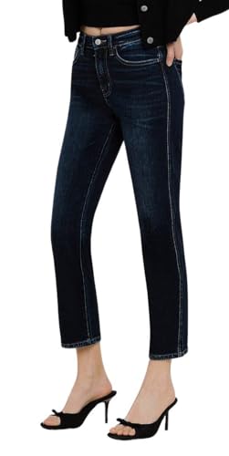 Flying Monkey Women's High-Rise Crop Straight Leg Jeans in Liberation3