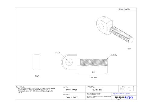 Image of Te-Co 43012 Black Oxide 12L14 Steel Latch Bolt, 3 /4 inch-10 TPI, 3 inch Thread Length, 6-3 /4 inch Overall Length (Pack of 2)