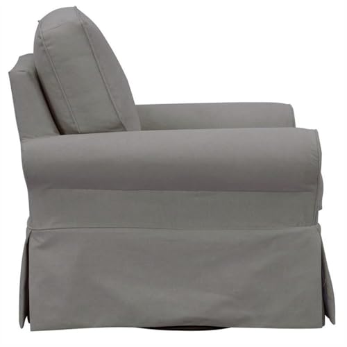 Sillón giratorio reclinable gris suave miniatura 3