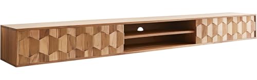 DeLife Meuble-TV Fevo Acacia Nature 240 cm 4 Portes Buffet Bas Flottant