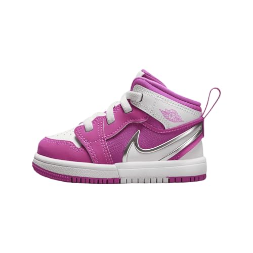 Jordan 1 Mid RM EasyOn Baby/Toddler Shoes (FQ1283-601, Fire Pink/White) Size 4