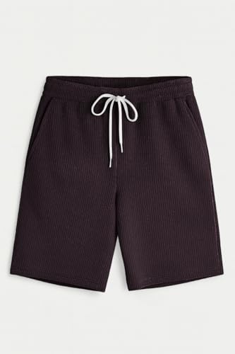 Image of Vogaan Men's Casual Slim Fit Shorts | Stylish Above Knee Shorts with Elastic Waist & Side Pockets Summer Wear for Gym Lounge Travel & Outdoor