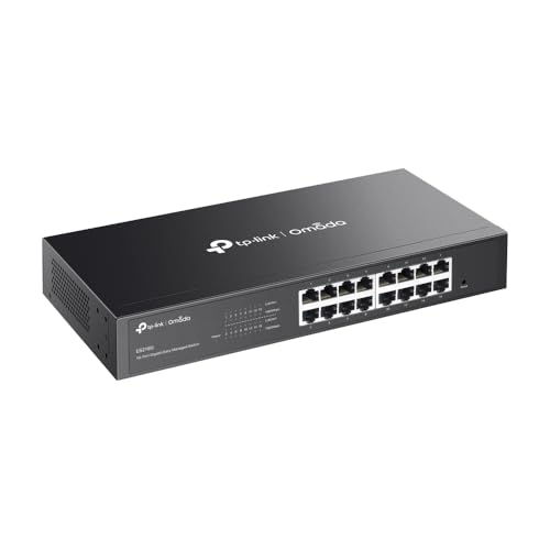Image of TP-Link Omada 16 Port Gigabit Easy Managed, Switch, VLAN, Auto Loop Prevention, IGMP Snooping, Fanless, Managed by Omada, Durable Metal w / Shielded Ports(ES216G)