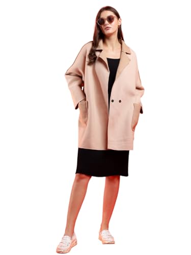 KOTTY Women's Solid Long Sleeve Light Beige_94 Overcoat Blazer (Beige,XXL)-KTTFKWOMENSBLAZER94 Deal