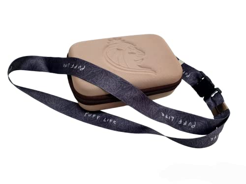 Case Puff Life Bag Clássica Com Cordão Chaveiro Para Pendurar (Bege Case Classic Cordão Cinza)