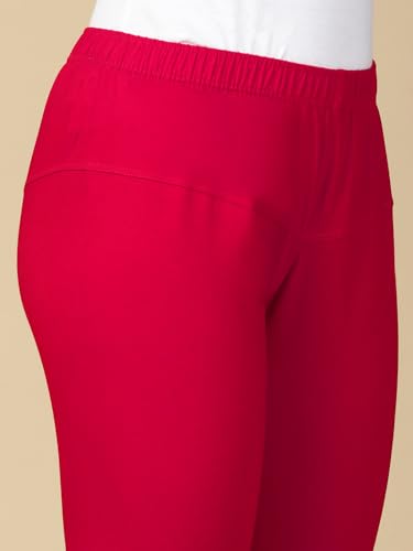 Image of Lux Cozi PYNK Solid Premium Cotton Lycra Churidar Leggings for Women | Regular Fit Elastic Waist Full Length Women Leggings | Free Size