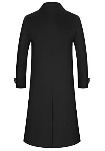 BOJIN Mens Trench Coat Wool Blend Top Pea Coat Winter Long Single Breasted Classic Stylish Business Overcoat2
