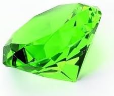 Crystal Clear Faceted Diamond Shaped Paperweight Top Maybe Engraved Apx. 3.5" Diameter (Green)