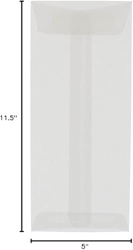 Miniatura 5 de JAM PAPER #10 Policy Business - Sobres translúcidos de vellum - 4 18 x 9 12 - Transparentes - Paquete de 50