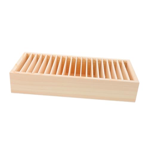 DECHOUS 木製コンパートメント収納ボックス 名刺 カード用 多機能収納 小型省スペース設計 オフィスや家向け