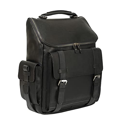 Velez Top Grain Leather Backpack For Men - 15.6 Inch Laptop Bag – Black Matte Designer Bookbag - Archaeology Vintage Travel Rucksack - Casual Daypack For Women #TOP4