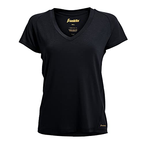 T-Shirt pour Femme Franklin Sports Col V Croisé Confort Casual