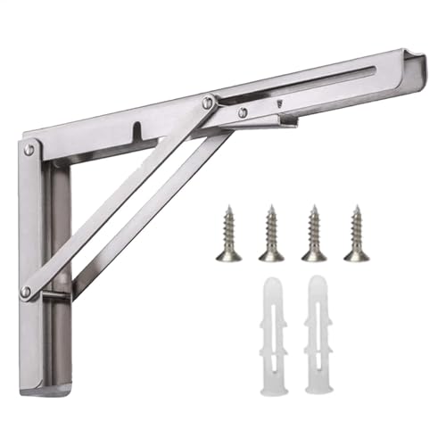 Staffe per mensole, 2 staffe pieghevoli in acciaio inox, per mensole, staffe per mensole da parete, staffe per caminetto galleggianti, cerniere pieghevoli per mensole in legno